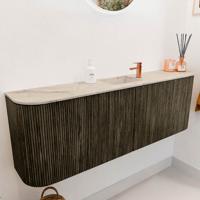 Toiletmeubel Mondiaz Joya Dlux | 123.2 cm | Meubelkleur Shadow | Faye wastafel Frappe Wasbak Midden | 1 kraangat