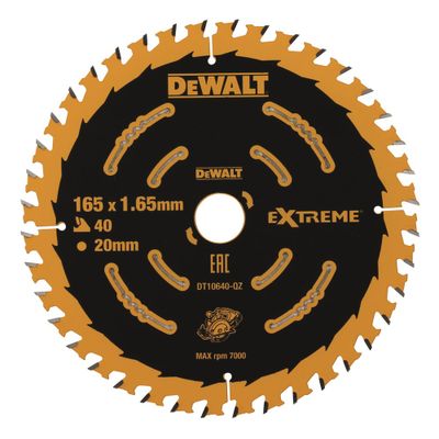DeWalt Accessoires Cirkelzaagblad 165x20x40t Finish, kerf 1,65mm - DT10640-QZ