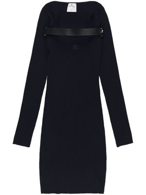 Courrèges robe Racer à coupe courte - Noir