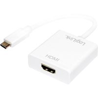 LogiLink UA0236A HDMI Adapter [1x USB 3.2 Gen 2 stekker C (USB 3.1) - 1x HDMI-bus] Wit 14.00 cm - thumbnail