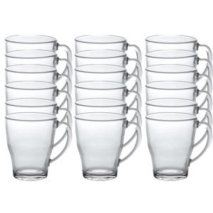 Theeglazen/koffieglazen Cosy - 24x stuks - transparant glas - 350 ml - met handvat