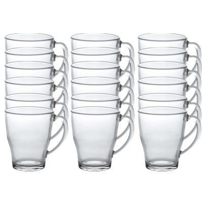 Theeglazen/koffieglazen Cosy - 24x stuks - transparant glas - 350 ml - met handvat