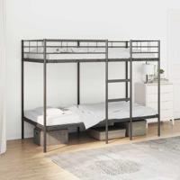 Stapelbed zonder matras 100x190 cm staal zwart
