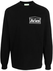 Aries logo-print long-sleeved T-shirt - Noir