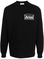 Aries logo-print long-sleeved T-shirt - Noir - thumbnail