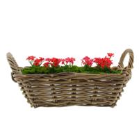 Mand met hengsels - bruin - 37 x 22 x 12 cm - rotan - gevlochten riet - mand - opbergen Mand met hengsels - bruin - 37 x 22 x 12 cm - rotan - gevlochten riet - mand - opbergen
