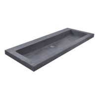 Wiesbaden Bstone wastafelblad 100x45x5 cm 1 kraangat natuursteen zwart