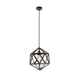 EGLO Embleton 1 - Hanglamp - E27 - Ø 30,5 cm - Zwart|Koper