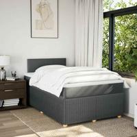 Boxspring met matras stof donkergrijs 120x190 cm