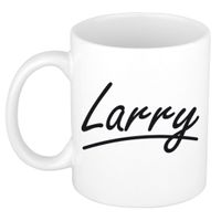 Naam cadeau mok / beker Larry met sierlijke letters 300 ml Naam cadeau mok / beker Larry met sierlijke letters 300 ml
