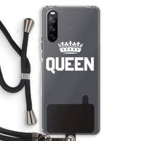 Queen zwart: Sony Sony Xperia 10 III Transparant Hoesje met koord