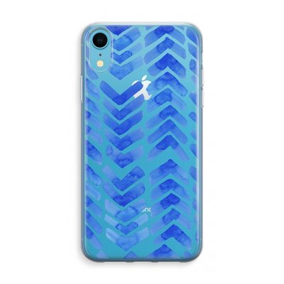 Blauwe pijlen: iPhone XR Transparant Hoesje