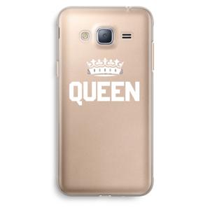 Queen zwart: Samsung Galaxy J3 (2016) Transparant Hoesje