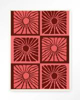 Urban Cotton Wandkleed 'Suns In Pink' 110 x 145cm in Floating Frame - off white