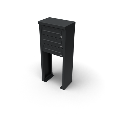 Multibox brievenbus 1 breed 3 hoog zwart - Geroba