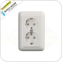 BJ dubbel stopcontact SI wit 302EUJT-214 inbouw ovale doos kinderveilig