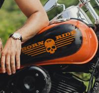 Born to ride met schedel Motor sticker