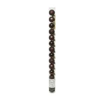 Mini kerstballen - 14x st - donkerbruin - D3 cm - kunststof - kerstversiering