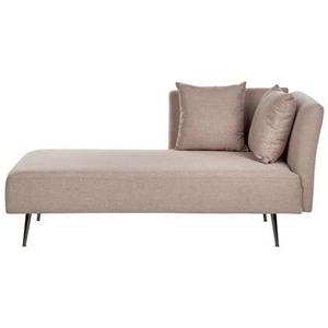 Beliani - RIOM - Chaise longue - Lichtbruin - Rechtszijdig - Stof