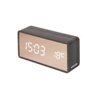 Karlsson - Alarm clock Copper Mirror LED black wood veneer