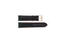 Jaguar horlogeband J635/1 / J635/X Leder Zwart 24mm + rood stiksel