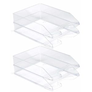 PlasticForte Brievenbakjes - 6x stuks - A4 - transparant - kantoor postbakjes