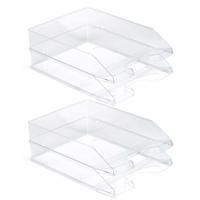 PlasticForte Brievenbakjes - 6x stuks - A4 - transparant - kantoor postbakjes