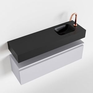 Toiletmeubel Mondiaz Andor | 100 cm | Meubelkleur Cale | Lex vrijhangend wastafel Urban Rechts | 1 kraangat