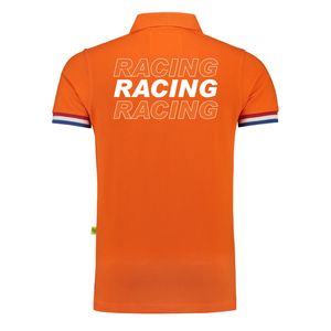 Luxe grote maten Racing supporter / race fan polo shirt oranje voor heren