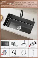Luxe Waterval Keukenspoelbak - Zwart RVS | Enkelbak | Onderbouw | Inclusief Kraan & Zeepdispenser Luxe Waterval Keukenspoelbak - Zwart RVS | Enkelbak | Onderbouw | Inclusief Kraan & Zeepdispenser