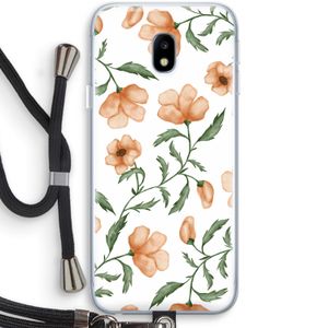 Peachy flowers: Samsung Galaxy J3 (2017) Transparant Hoesje met koord