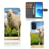 OPPO Reno6 5G | Telefoonhoesje | Met pasjeshouder | Schaap en Lammetje