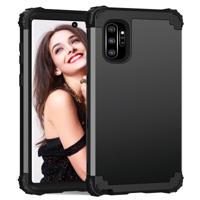 PC + silicone driedelige anti-drop beschermhoes voor Galaxy Note10 + (zwart)