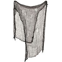 Horror/Halloween deco wand/muur/plafond gordijn - zwart - 190 x 75 cm - stof met griezelige uitstral - thumbnail