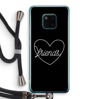 Friends heart black: Huawei Mate 20 Pro Transparant Hoesje met koord