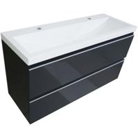 Wiesbaden Shall Onderkast 100x36cm Grafietgrijs - Modern Badkamermeubel