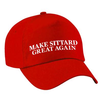 Carnaval verkleed pet - rood - Make Sittard Great Again - volwassenen