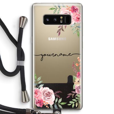 Rozen: Samsung Galaxy Note 8 Transparant Hoesje met koord