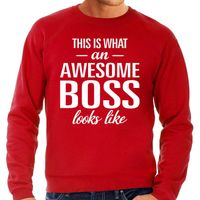 Awesome Boss / baas cadeau sweater rood heren