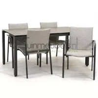 Tuinstoel Anzio dining Light Antracite met GOA HPL 160 cm donker grijs