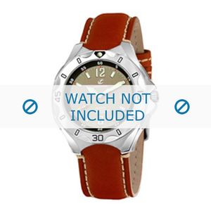 Calypso horlogeband K5154-3 Leder Cognac 21mm + wit stiksel