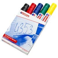 Edding 800 permanente marker Beitelvormige punt Zwart, Blauw, Groen, Rood, Geel 5 stuk(s) - thumbnail
