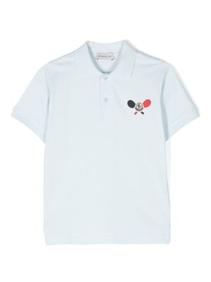 Moncler Enfant polo à logo appliqué - Bleu