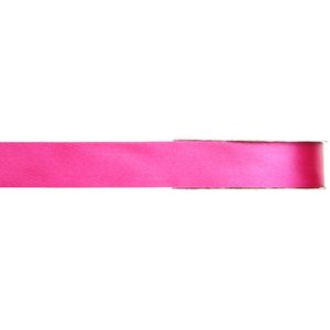 1x Hobby/decoratie fuchsia roze satijnen sierlinten 1 cm/10 mm x 25 meter