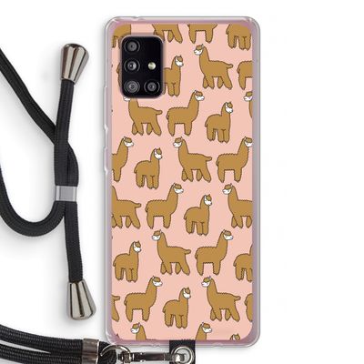 Alpacas: Samsung Galaxy A51 5G Transparant Hoesje met koord