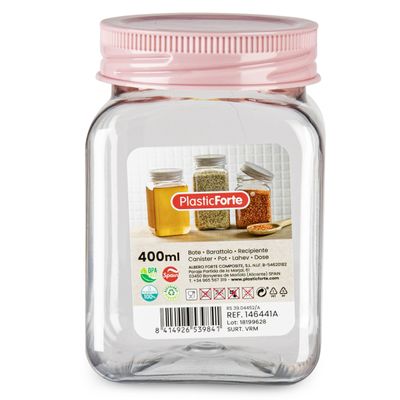 Voorraadpot/bewaarpot - 400 ml - kunststof - oud roze - B7 x H11 cm