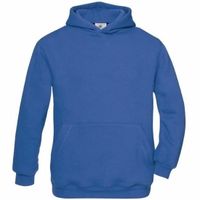 Kobaltblauwe katoenmix sweater met capuchon voor j   -