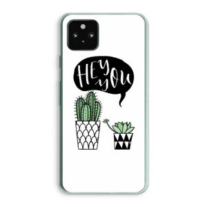 Hey you cactus: Google Pixel 5a 5G Transparant Hoesje