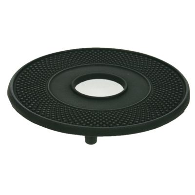 Gietijzeren ronde pannen/theepot onderzetter zwart 13 cm Gietijzeren ronde pannen/theepot onderzetter zwart 13 cm