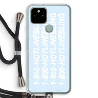 Hotline bling blue: Pixel 5 Transparant Hoesje met koord